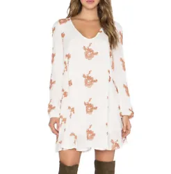 free people emma embroidered boho dress in cream and gold xs. Cut out Detailing in the Back. V-Neck in the front.Also...