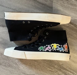 H&M KEITH HARING Canvas High Top Navy Sneakers Shoes Mens US 10 EU 43 NEW