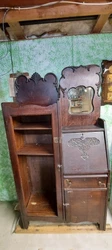 Once this Antique Tiger Oak Side by Side Secretary Bookcase is refurbished, it will be a stunning piece of furniture...