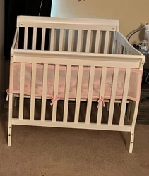 Baby crib and mattress is in perfect condition is been used for 3 month, the color is white comes with pink see thru...