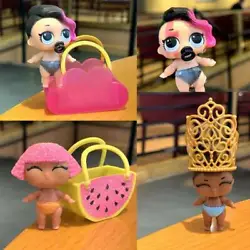 LOT 6 Pcs LOL Surprise L.O.L LiL Sisters Dolls & Handbag Crown Toy Girl Xmas Gifts DOLLHOUSE. Great gift & collection...