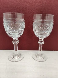Waterford Crystal Castletown Water Goblet Glasses 7-5/8 Pair. Condition is Used. Shipped with USPS Priority Mail.