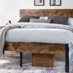Extra Storage Space, Includes Headboard & Footboard. Rustic Brown. Material: Iron, MDF, Plastic. Extra Storage Space....