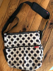 Skip Hop Messenger Diaper Bag Adj Strap Shoulder Cross Body Canvas Blossom. Some light signs of wear and a pen stain on...