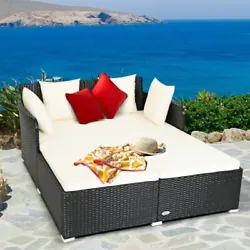 ● Practical Outdoor Furniture: Beauty and practicality are integrated in this rattan bed. The bottom aluminum foot...
