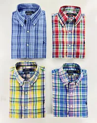Ralph Lauren navy and black signature pony at the left chest. These are the latest RL’s Classic performance Plaid...