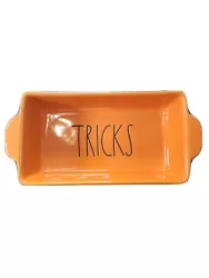 Rae Dunn Orange Loaf Pan - Tricks  Halloween collection  Like new condition