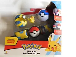 Pokémon Pikachu Clip N Go Poke Ball Belt Set.