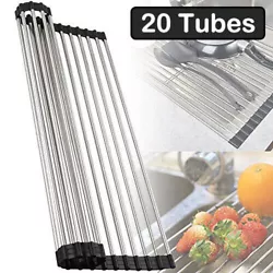 Widely Usage: Used as food, bottle, and tableware drainer. 1 x Drainer Rack. Material: Stainless steel + Silica gel....