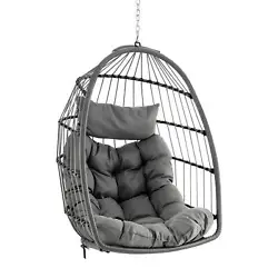 Color: Grey  Material: Metal, Polyester, PP, PE Rattan  Overall Dimension: 30.5