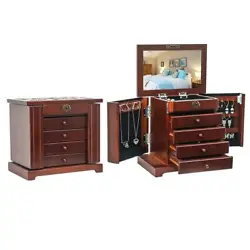 1 x Large Jewelry Organizer. The jewelry box has a six story structure with a jewelry tray and five drawers on the top....