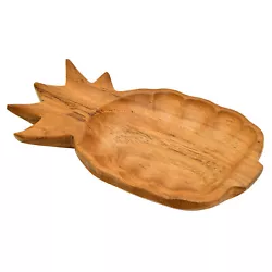 For this design, sustainable teak wood is carved into a pineapple shaped platter or serving bowl. The natural grain of...