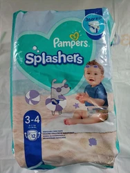 Pampers Splashers Disposable Swim Pants Diapers 3-4 12 count 13-24LBS.