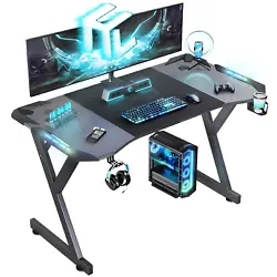 HLDIRECT- 47/55 inch Gaming Desk - What a fantastic gaming companion! ⭐Free Mouse Pad, Cup Holder & Headphone Hook...