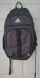 Large Adidas Gray Heather with Black Loadspring Backpack features 3 large, zippered compartments with one being padded...