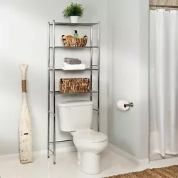 This 4-Tier bathroom storage shelving unit is ideal for any size bathroom to help you stay organized with bath towels...