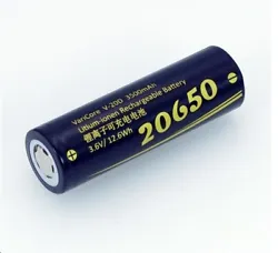 Une batterie rechargeable VariCore 20650 Li-ion Li.ion 3.7V 3500mAh, poids 57g Temps de décharge lent, pas deffet...