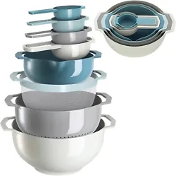 Practical Features: The mixing bowls are designed with wide non-slip bases and easy-carry handles, making them...