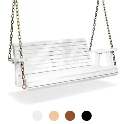 【Easy Assembly】After our test on the sample of the wooden patio porch swing, 2 persons can finish the whole process...
