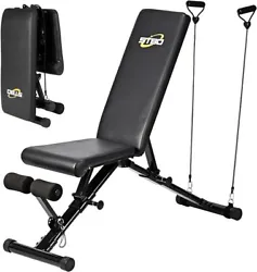 【8 LEVEL BACKREST ADJUSTABLE】:The adjustable weight bench has 8 adjustable backrest positions so you can perform a...