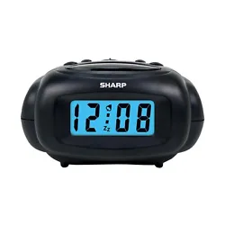 The convenient backlight makes it easy to read even in low-light conditions. This black alarm clock runs on two AAA...