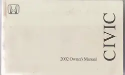 02 2002 Honda Civic Sedan owners manual Sedan 321 pages including Index.