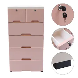  6 Drawer Plastic Dresser Storage Tower Closet Organizer Unit Home Office Bedroom SIZE:Overall Dimension:19.7
