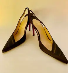 Christian Louboutin Great pre-owned condition with dust bag, right heel with a scratch and inner marking and surface of...