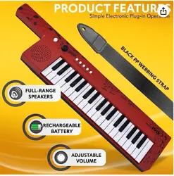 EASY TO CARRY KEYTAR DESIGN: The electric musical keyboard 37 keys has a keyboard guitar design, allowing you to carry...
