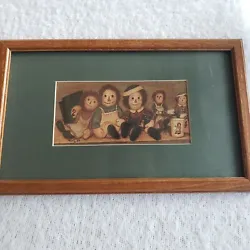 Raggedy Ann & Andy Matted Picture Wood Framed Art . Condition is Used. Shipped with USPS Priority Mail.