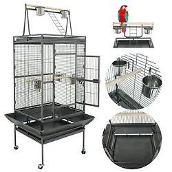 Lower Removable Sliding Grate for Easy Cleaning. Cacique、Conures、 Jardines Parrot. - 3 feeder doors with locks for...
