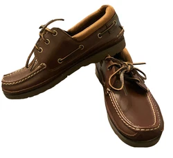 CABELAS MENS BROWN LEATHER BOAT DECK SHOES SZ. 10.5 D VIBRAM EXCELLENT COND.