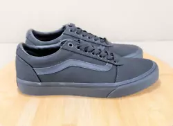 Vans Ward Low Mens Size 8 Shoes All Black Canvas Trainer Skateboarding Sneakers