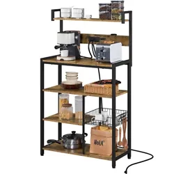 【Solid Materials & Sturdy Construction】This kitchen baker’s rack is made of laminated CARB Phase 2-compliant...