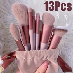 Set of 13 brushes, including foundation brush, makeup brush, shadow brush, blush brush, eye shadow brush, lip brush,...