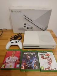 Microsoft Xbox One S 1To Console de Jeu - Blanche en boite + 3 jeux  Tous fonctionne parfaitement