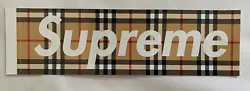 Supreme Burberry Box Logo Sticker Classic Beige 100% Authentic SS22 Season.