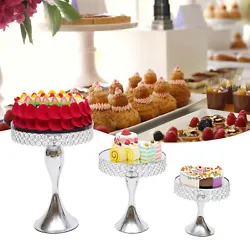 About this item Material: Cake stand includes a set of 3 pieces, Made from high-quality iron and crystal. crafted of...