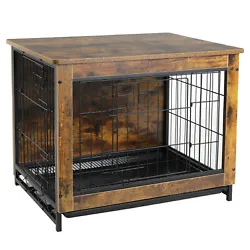     2-in-1 Furniture Style Crate - This beautiful dog crate table provide a safe haven for your dog and can be used as...