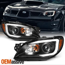 Fits 2006-2007 Subaru Impreza WRX. For 15-17 Toyota Camry LED Light Tube DRL Projector Headlights - Black Housing. OEM...