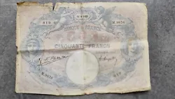 Billet 50 Francs Bleu Et Rose 11-9-1923.