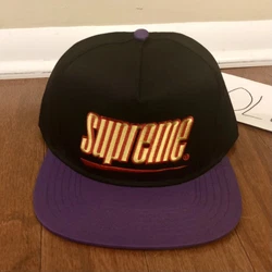 Supreme Underline SnapBack Hat SS18 Black/Purple capCondition = Brand new