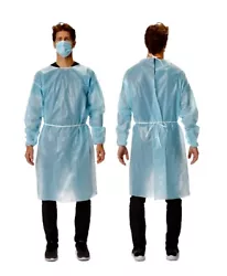 Type Isolation / Fluid Resistant. Application Protective Procedure Gown. Usage Disposable. Cuff Style Elastic Wrist....