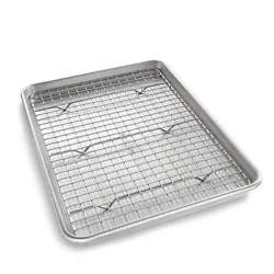 Both the jelly roll pan and the cooling rack are oven safe up to 450 degrees Fahrenheit. Cookie Baking Sheet Cooling...