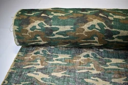 WOODLANDS CAMOUFLAGE BURLAP NATURAL JUTE FABRIC 48