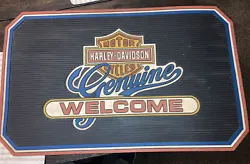 vintage harley davidson WELCOME Rubber Door Mat - Great Colors-Genuine. heavy duty rubber . Fair condition, some small...