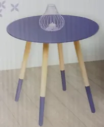Atmosphera - Table à café Mileo - Coloris Violet. Table basse design moderne. Expédition rapide et soignée.