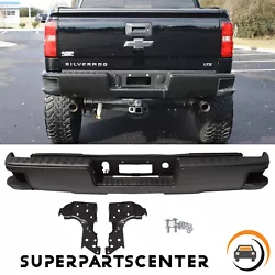 For 2014-2018 Chevy Silverado GMC Sierra 1500. Rear Bumper. 1×Rear Bumper. No Sensor Holes/Use your Original Bolts....