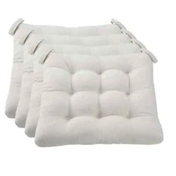 These cushions are crafted of 100% polyester with polyester fill for a long life of comfy use. Sold in a set of four,...