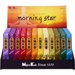 Morning Star Incense was created in the 1960s in Japan. Traditional Japanese style incense. 50 sticks and holder....